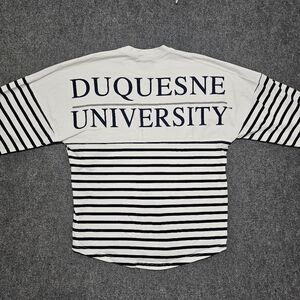 Spirit Jersey Duquesne Dukes University NCAA Heavy Long Sleeve T Shirt S Stripes